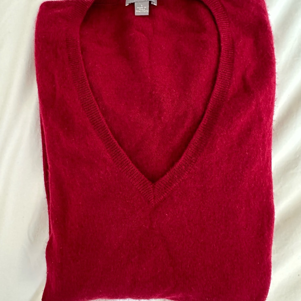 Ann Taylor Rich Cashmere V neck Sweater